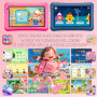 BRILLAR Tablette Enfants 7 Pouces,Android 13,8Go(4+4)+64Go,Octo-Core,Double Caméra,Contrôle Parental, Coque Antichoc (Rose)