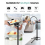 Victiv 197cm Haute Trépied Smartphone, Trépied Téléphone Flexible avec 25cm Col de Cygne Réglable, Selfie Trepied avec Télécomma