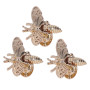 3pcs fermoir tour de verrouillage, loquets de fermeture de sac à main en forme d'abeille dorée,Turn Lock,Creative Bee Shape Ferm