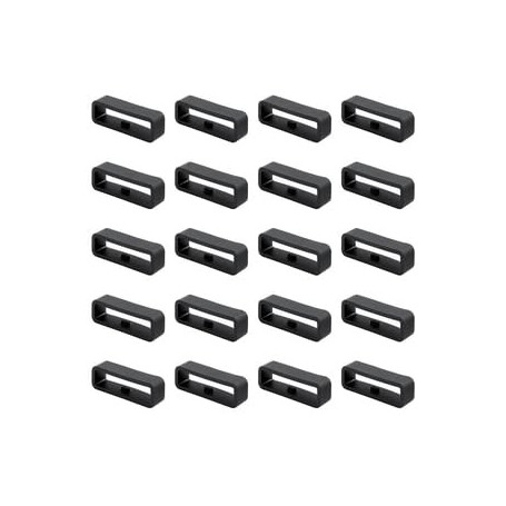 20 Pièces 22 mm passants de bracelet de montre en silicone, Anneaux de Bracelet de Montre en Caoutchouc, anneau de fermeture de