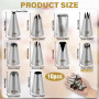 10pcs Grosse Douille Patisserie Professionnelle, Douille Cannelée, Kit d'Accessoires de Pâtisserie DIY Spécialisé dans la Décora