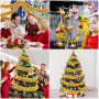 CLHXWU 12m Guirlande Tinsel Or Noël,Guirlandes Tinsel Noël,Guirlande Métallique Brillante Ornements De Noël pour Sapin De Noël D