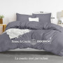 Utopia Bedding Housse de Couette 200x200 cm avec 2 Taies d'oreiller 50x75 cm (Gris)- Parure de Lit 200 x 200 cm - Ensembles de H