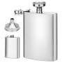 Flasque a Alcool, 8oz/220mlFlasque En Acier Inoxydable, Avec Petit Entonnoir Flasque Alcool Flasque De Poche Portable Camping Es