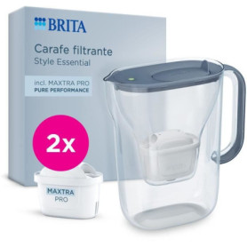 Carafe filtrante BRITA - Style Essential Bleu minéral - Capacité 2,4L dont 1,4L d'eau filtrée - 2 filtres Maxtra Pro Pure Carafe filtrante BRITA - Style Essential Bleu minéral - Capacité 2,4L dont 1,4L d'eau filtrée - 2 filtres Maxtra Pro Pure 52,...