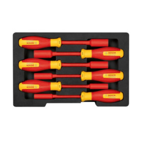 Set de clés a douilles VDE - BOSCH - 6 pieces - 7-14 mm - Certifié jusqu'a 1000 V - Ergonomique Set de clés a douilles VDE - BOSCH - 6 pieces - 7-14 mm - Certifié jusqu'a 1000 V - Ergonomique
