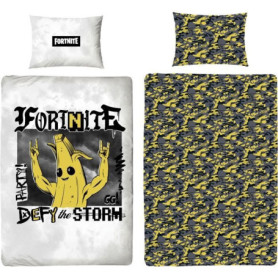 Parure de lit réversible - FORTNITE - Banane - Microfibre - 1 housse de couette 140 x 200 cm + 1 taie 63 x 63 cm Parure de lit réversible - FORTNITE - Banane - Microfibre - 1 housse de couette 140 x 200 cm + 1 taie 63 x 63 cm