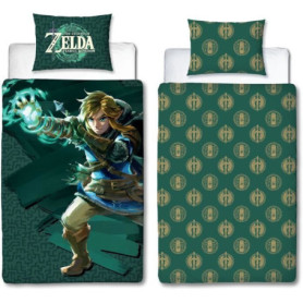 Parure de lit réversible - ZELDA - Microfibre - 1 housse de couette 140 x 200 cm + 1 taie 63 x 63 cm Parure de lit réversible - ZELDA - Microfibre - 1 housse de couette 140 x 200 cm + 1 taie 63 x 63 cm