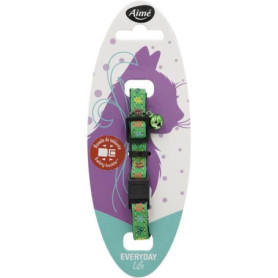 Collier pour chat - AIME - Spring - Ajustable - Cuivré, grelot argenté Collier pour chat - AIME - Spring - Ajustable - Cuivré, grelot argenté