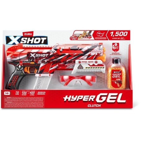 Blaster Hyper Gel - ZURU - X-SHOT Small Clutch - Automatique et semi-automatique - 1500 pastilles - Portée 45 m/sec