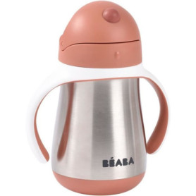 Tasse avec paille - BEABA - Inox - 250 ml - Terracotta Tasse avec paille - BEABA - Inox - 250 ml - Terracotta