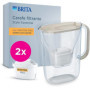 Carafe filtrante BRITA - Style Essential Sable - Capacité 2,4L dont 1,4L d'eau filtrée - 2 filtres Maxtra Pro Expert anti-tartre