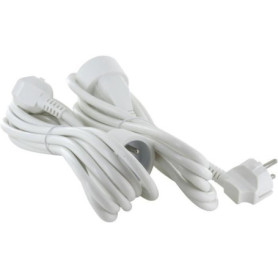 Lot de 2 prolongateurs - CHACON - HO5VVF 3 x 1,5 mm² - 3 m - Blanc Lot de 2 prolongateurs - CHACON - HO5VVF 3 x 1,5 mm² - 3 m - Blanc