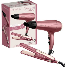 Coffret set lisseur + Seche-cheveux - DEMELISS - 2200 W - Cherry Chérie Coffret set lisseur + Seche-cheveux - DEMELISS - 2200 W - Cherry Chérie