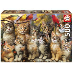 Puzzle - EDUCA - Chatons et Oiseaux - 500 pieces Puzzle - EDUCA - Chatons et Oiseaux - 500 pieces