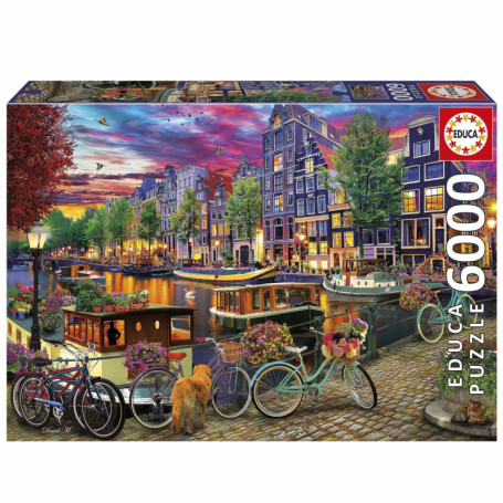 Puzzle - EDUCA - Vélos a Amsterdam - 6000 pieces - 156 x 107 cm - a partir de 15 ans