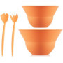 Ensemble de 2 bols 3 L et 4.9 L avec couverts a salade - BODUM - Topee - Bellini orange