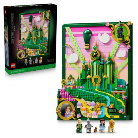 LEGO Wicked 75685 Tableau d'Emerald City - Set de Construction 3D pour Adulte - Maquette