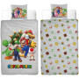 Parure de lit réversible - MARIO BROS - Super Mario - Microfibre - 1 housse de couette 140 x 200 cm + 1 taie 63 x 63 cm