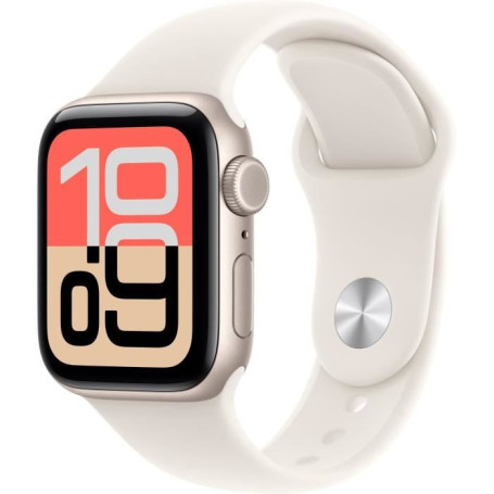 Apple Watch SE 3 GPS + Cellular - 40mm - Boîtier Starlight Aluminium - Bracelet Starlight Sport Band - S/M 390,60 €