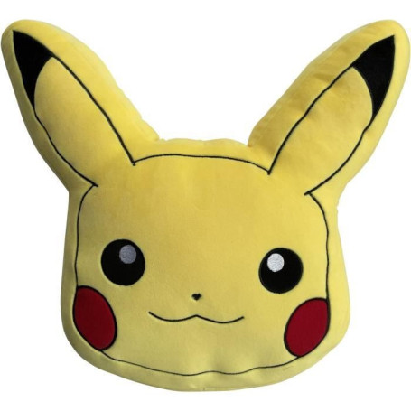 Coussin premium 3D - POKEMON - Visage Pikachu - Microfibre - 40 cm