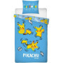 Parure de lit - POKEMON - Pikachu - Microfibre - 1 housse de couette 140 x 200 cm + 1 taie 63 x 63 cm