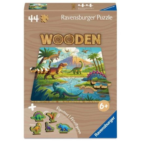 Les dinosaures - Puzzle bois 44 pieces