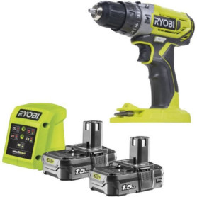 Perceuse-visseuse a percussion sans fil compacte - RYOBI - R18PD2-215G - 18V - Mandrin 10 mm - 2 batteries 1,5 Ah & chargeur 1,5 Perceuse-visseuse a percussion sans fil compacte - RYOBI - R18PD2-215G - 18V - Mandrin 10 mm - 2 batteries 1,5 Ah & chargeur 1,5