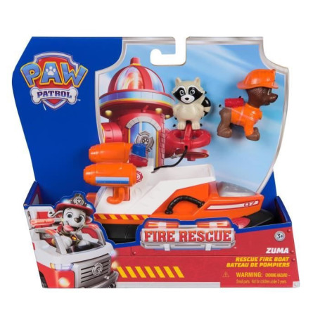 Figurine Zuma - Véhicules + Raton laveur - des 3 ans - Fire Rescue - La Pat'Patrouille