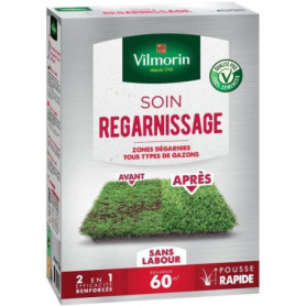 Semences de gazon VILMORIN - Soins regarnissage universel 2 en 1 boite de 1kg - Repousse tres rapide Semences de gazon VILMORIN - Soins regarnissage universel 2 en 1 boite de 1kg - Repousse tres rapide