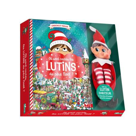 Où sont cachés les lutins du père Noël ? coffret avec lutin farceur