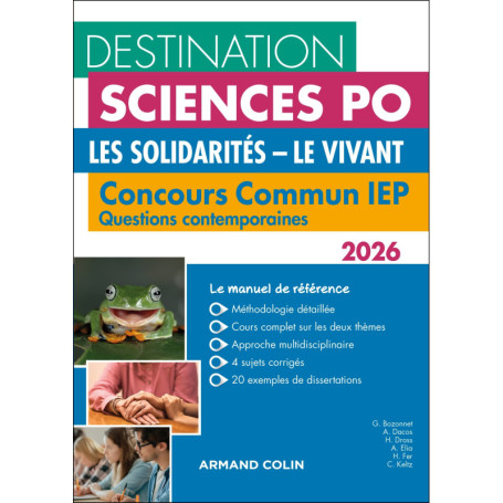 Destination Sciences Po Questions contemporaines 2026 - Concours commun IEP
