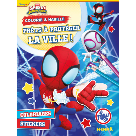 Marvel Spidey et ses amis extraordinaires - Colorie & Habille - Prêts à protéger la ville ! - Coloriages, Stickers