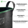 VOUNOT® Lot de 5 Sac de Plantation Non Tissé 20L avec Poignées et 15 Étiquettes Sacs à Plantes de Tomate Grande Capacité Ø30,5cm