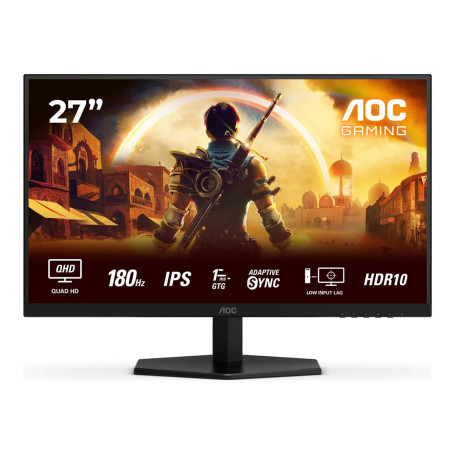 AOC Gaming Q27G42XE - Moniteur Quad HD 27 Pouces, 180 Hz, 1 ms, FreeSync Prem., Comp. G-Sync, HDR10 (2560x1440, 2X HDMI 2.0, 1x