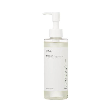 ANUA Heartleaf Huile nettoyante pour le contrôle des pores Nettoyant coréen pour le visage, Élimination quotidienne des points n