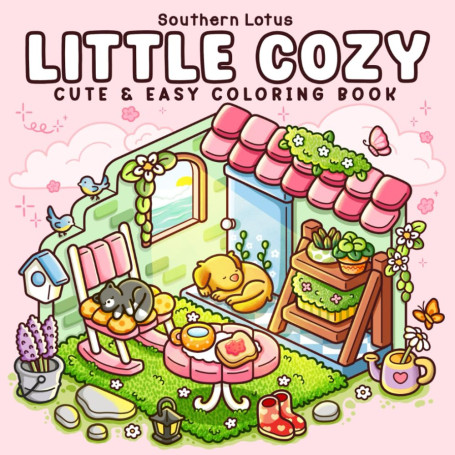 Little Cozy: Coloring Book for Adults and Teens Featuring Hygge Corners and Pocket Spaces, Easy and Cute Designs for Relaxation 