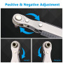OSDUE Cliquet Tournevis, Tournevis Magnétique Mini Clé à Cliquet 1/4 Entraînement 1/4" à Couple Elevé Mini Décalé Réversible à C
