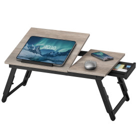 SONGMICS Table de Lit, pour Ordinateur Portable Jusqu’à 15,6 Pouces, Angle et Hauteur Réglables, Pliable, avec Tiroir, pour Trav SONGMICS Table de Lit, pour Ordinateur Portable Jusqu’à 15,6 Pouces, Angle et Hauteur Réglables, Pliable, avec Tiroir, pour Trav