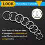 JTAREA 2Types 80Pièces Anneau Porte Clé Assortiment Kit 8Tailles 15mm 20mm 25mm 28mm 30mm 32mm 35mm 38mm Porte-Clés Rond Anneaux