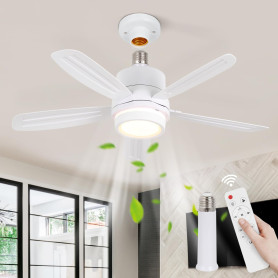 Ventilateur de plafond avec lumière,52cm Lampe Ventilateur Plafond avec Douille E27,Ultra Silencieux LED Lampe avec Télécommande Ventilateur de plafond avec lumière,52cm Lampe Ventilateur Plafond avec Douille E27,Ultra Silencieux LED Lampe avec Télécommande