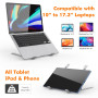 GRIFEMA GB1054 Support Ordinateur Portable Réglable, Support PC Pliable en Aluminium 6 Niveaux de Hauteur, Compatible MacBook Ai