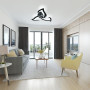 SENQIU Plafonnier Led Moderne, 36W 2900LM Luminaire Plafonnier Led Noir, Créatif Pétales Design Lampe de Plafond en Acrylique po