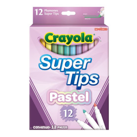 CRAYOLA Super Tips, Feutres lavables à Pointe Moyenne, Set de 12 pièces, pour l'école et Les Loisirs créatifs, Exercices de lett CRAYOLA Super Tips, Feutres lavables à Pointe Moyenne, Set de 12 pièces, pour l'école et Les Loisirs créatifs, Exercices de lett