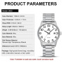 LN LENQIN Montres pour Hommes Montres en Acier Inoxydable pour Hommes Montre analogique à Quartz Montre étanche Montres-Bracelet