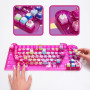 Goliath - CLICKEEZ Keyboard MegaPack - 1 Clavier + 15 Touches Keycaps Cliquables Kawaii + 1 Porte Clés - Keycaps à Clipser - 70 