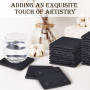 GOH DODD Lot de 60 dessous de verre en ardoise avec fond anti-rayures pour la maison, le bureau, Halloween, pendaison de crémail