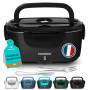 TRAVELISIMO Gamelle Chauffante 80W Lunch Box Chauffante 1,5L Chauffe Plat Voiture 3 en 1 220V 24V 12V, Gamelle Chauffante Allume