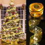 DERAYEE 4m/13ft Or Guirlandes Lumineuses à Ruban Brillant，LED Lumières de Ruban de Sapin de Noël pour Nouvel an Fête Mariage Déc