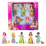 Princesses Disney Les Princesses et leurs Amis Coffret de 5 mini-poupées articulées avec jupe ou pantalon amovible et 5 figurine